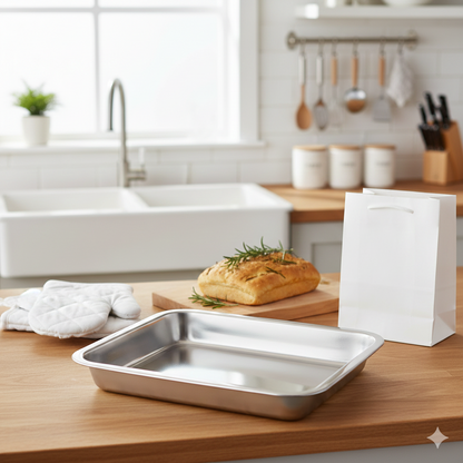 34cm Stainless Steel Baking Tray Perfect for Oven and Grill Use