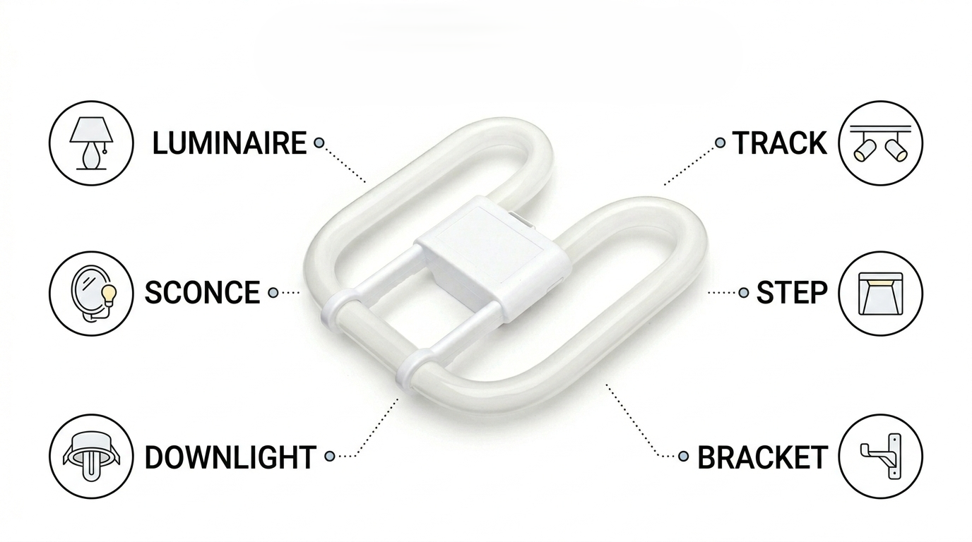 2D Fluorescent Light Bulb 16W 2-Pin GR8 3500K – Energy Saving Butterfly Tube Lamp for Home & Commercial Use