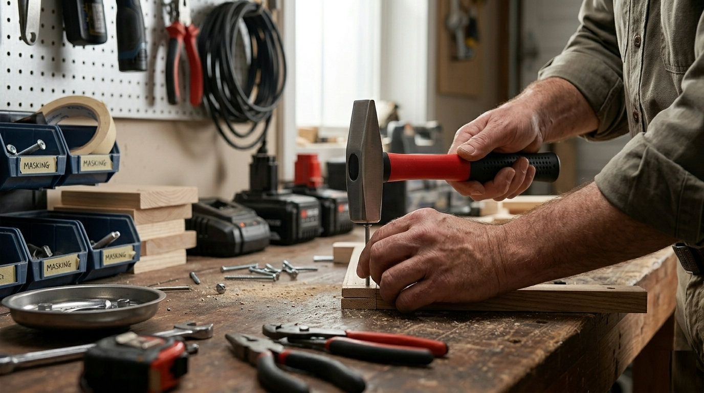 300g Machinist Hammer Fiberglass Handle | Cross Peen | Forged Steel | Workshop & Trade Use