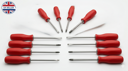 12 Piece Engineers Screwdriver Set – CR-V Hardened Steel, Magnetic Tips, Hex Bolster, Satin Finish, Carry Case