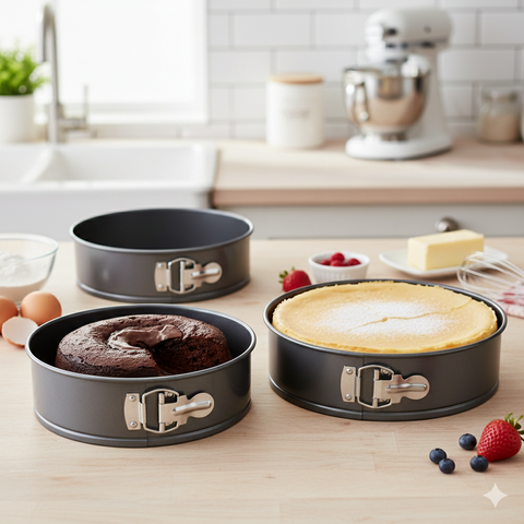 3 Piece Springform Baking Pan Set 22cm 24cm 26cm Boxed