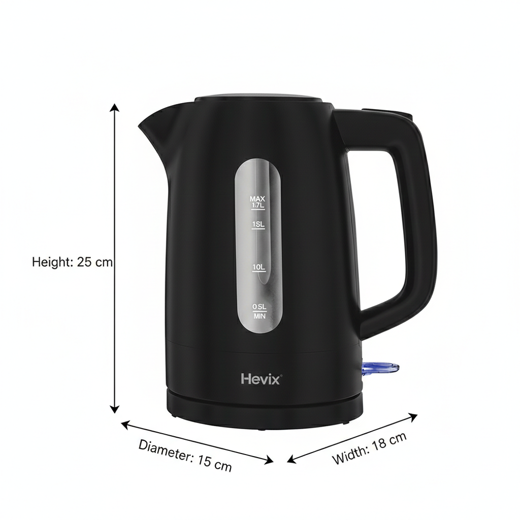 1.7L Cordless Black Kettle 3000W Fast Boiling Kettle