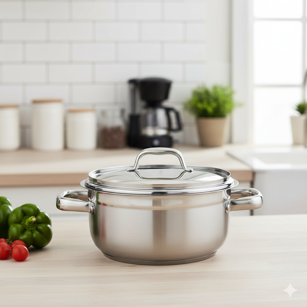 18cm Induction Casserole with Glass Lid for Everyday Cooking