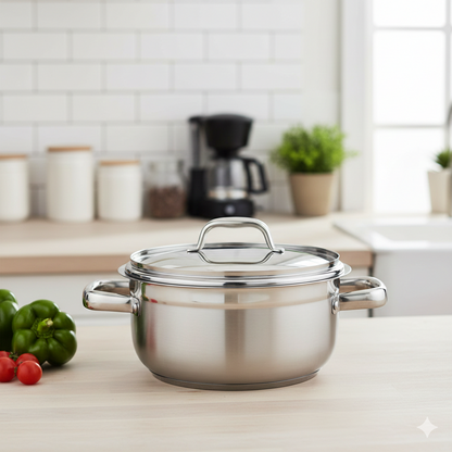 18cm Induction Casserole with Glass Lid for Everyday Cooking