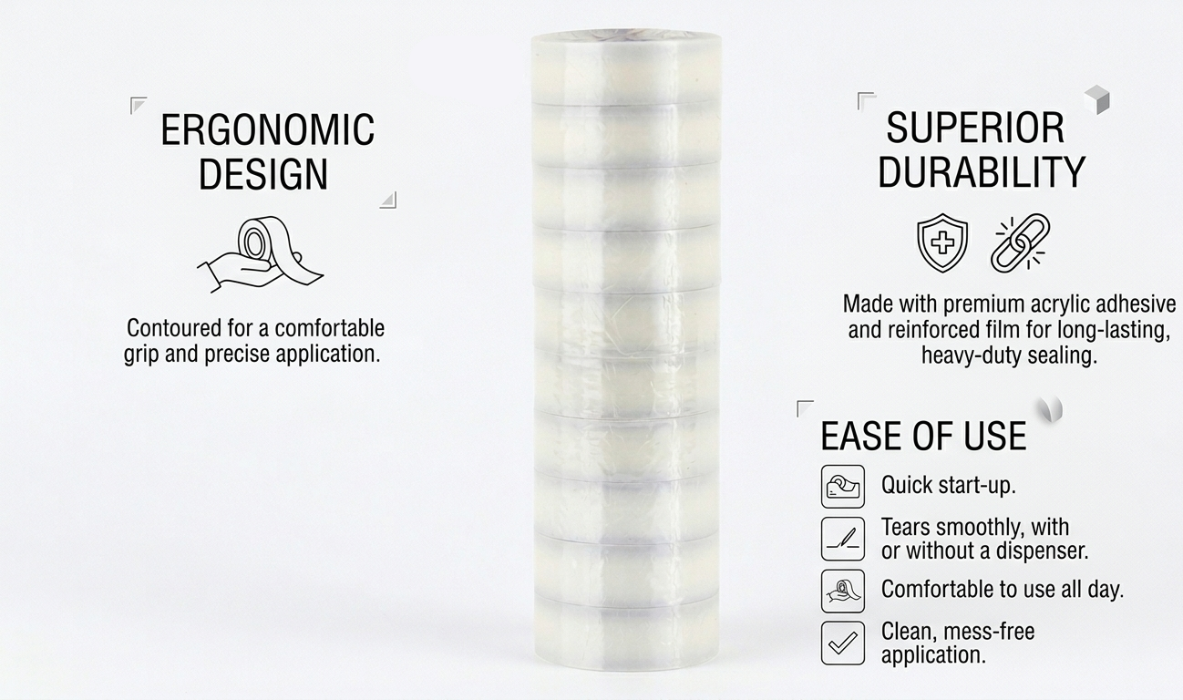 10-Pack PTFE Thread Seal Tape — 12mm x 10m Plumber's Tape for Water, Air & Gas Line Joints