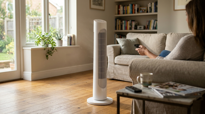 29 Inch Oscillating Tower Fan with Timer | 3 Speed Silent Tower Fan | With or Without Remote | 74cm UK