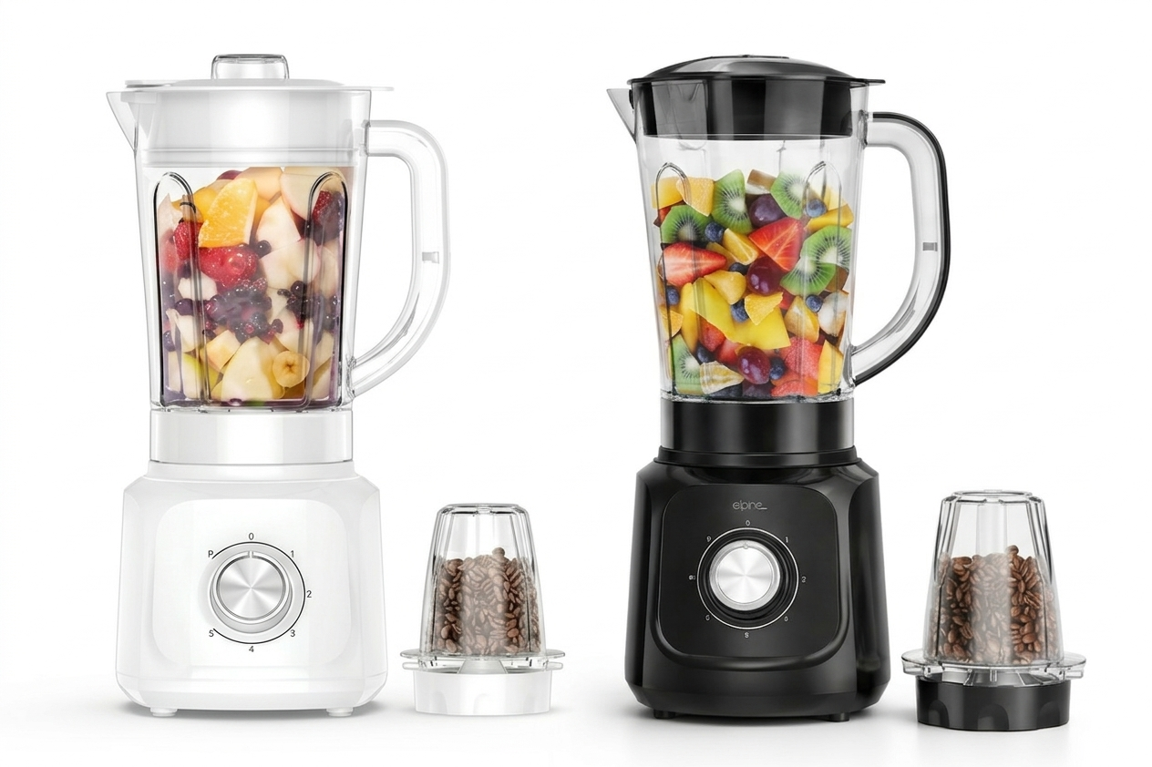600W 2-in-1 Blender Grinder | 1.5L Jar | 5 Speed + Pulse | Grinder Attachment | Black or White