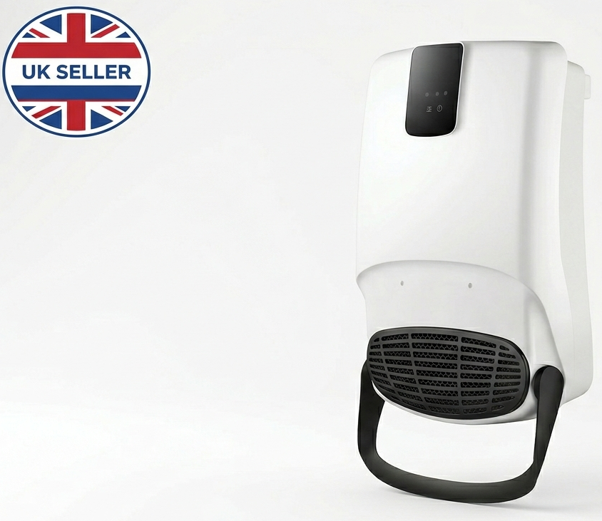 2000W Bathroom Heater with Remote Control & 24 Hour Timer – Wall Mount 3 Heat Settings Fan Heater with Towel Rack