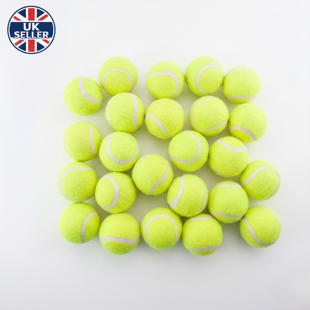 Tennis Balls Pack of 2, Pack of 3, or Pack of 24 – Fluorescent Yellow Felt Practice Training Balls for Coaching Garden Club School and Recreational Play