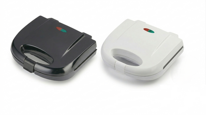 750W Sandwich Maker | Non-Stick Plates | Dual Indicator Lights | Lid Clamp | White or Black