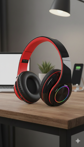 Wireless Headset with MP3, TF Card & Noise Reduction Mic, Bluetooth 5.0 Compatible, 10m Range,Call Control