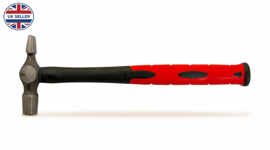 Cross Peen Hammer – Hardened Steel Head, Fibreglass Anti-Vibration Shaft, Bi-Material Red Black Grip