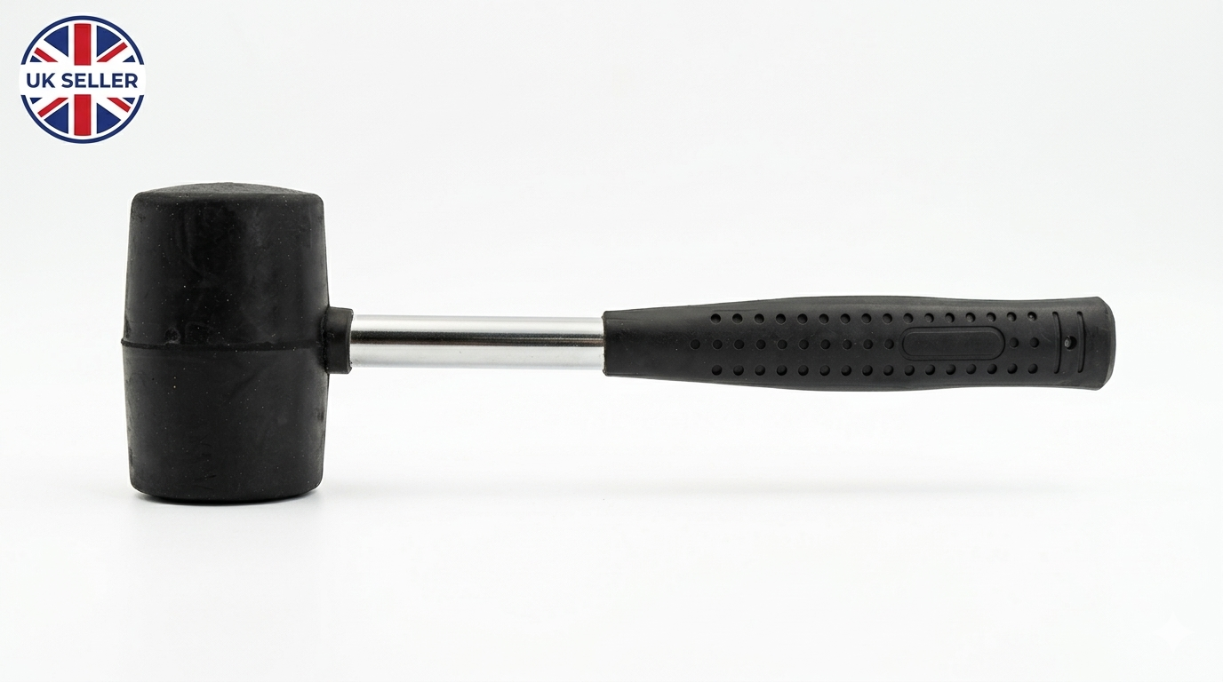 Rubber Mallet | Solid Rubber Head | Tubular Steel Shaft | Anti-Slip Grip | 8oz 16oz or 32oz