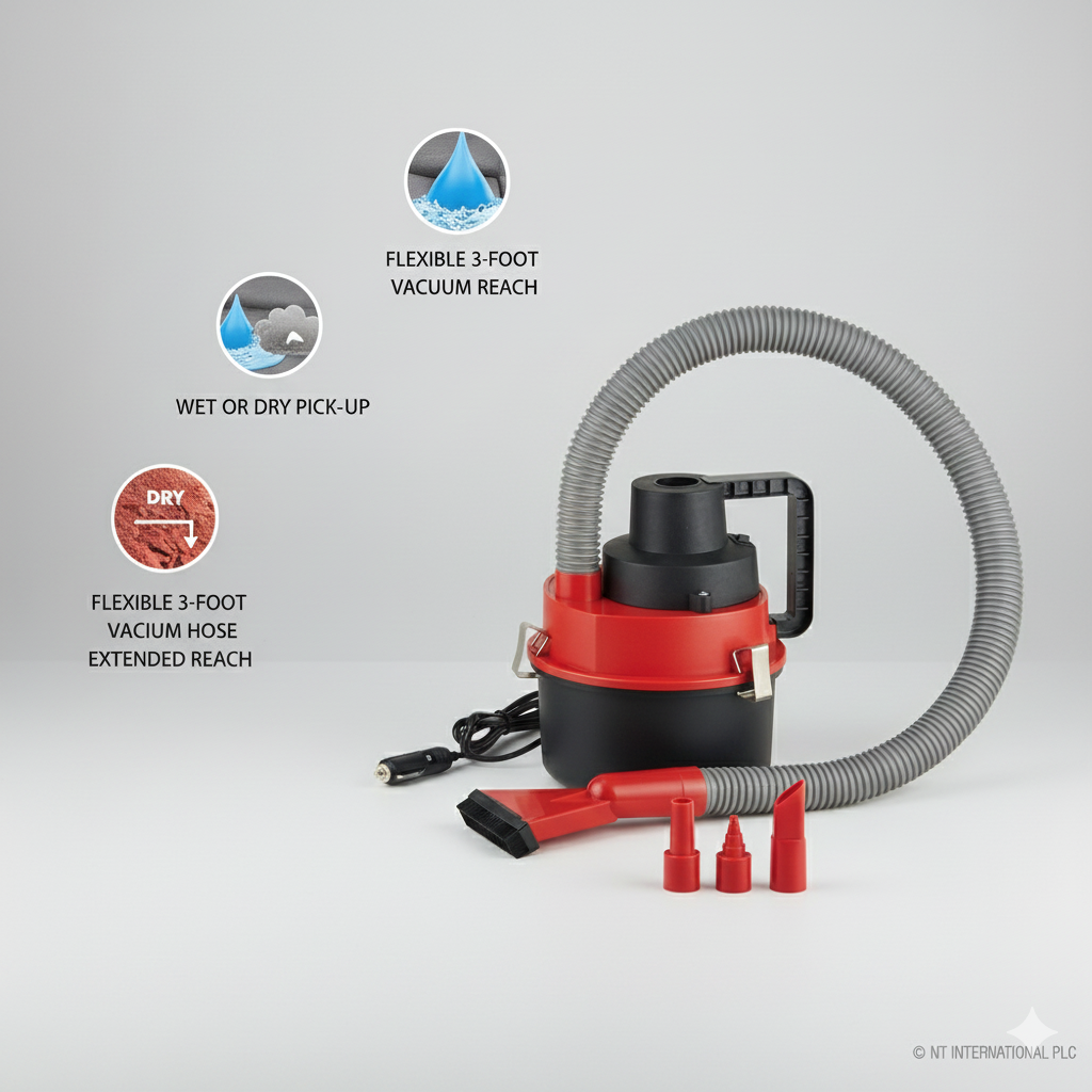 Portable Wet & Dry Vacuum Cleaner – Lightweight, Powerful Suction, Multi‑Surface Cleaning