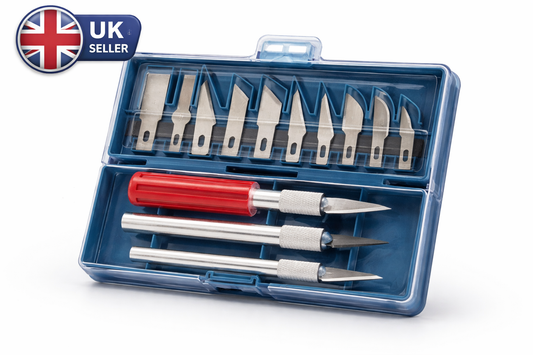 13-Piece Precision Hobby Knife Set — 2 Aluminium Handles & 11 Assorted Blades for Models, Art, Craft & Woodwork