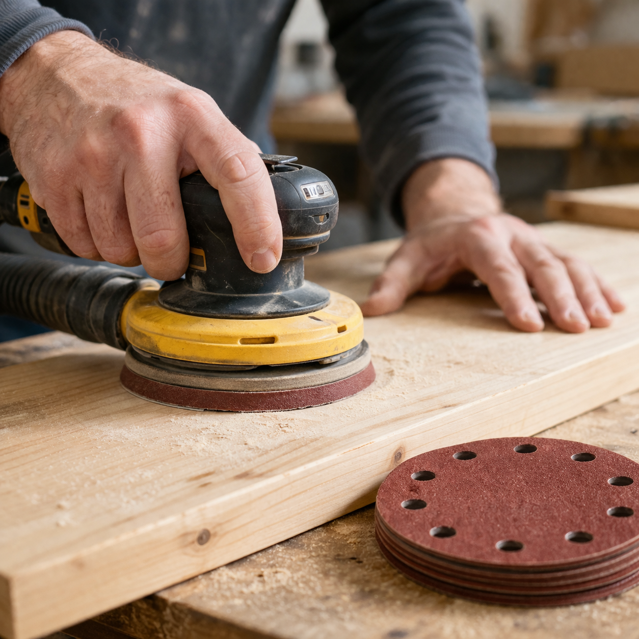 10-Piece 115mm Circular Sanding Disc Set — Hook & Loop Fastening | 8 Pre-Punched Holes | Available in P80 & P240 Grit for Wood & Painted Surfaces
