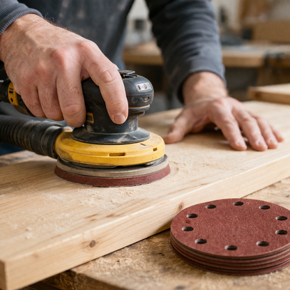 10-Piece 115mm Circular Sanding Disc Set — Hook & Loop Fastening | 8 Pre-Punched Holes | Available in P80 & P240 Grit for Wood & Painted Surfaces