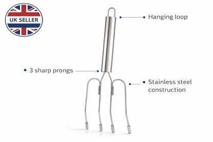 Stainless Steel Turkey Fork | BBQ Meat Lifting & Carving Fork