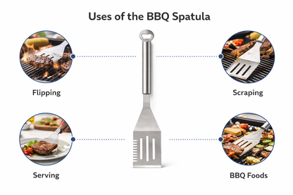 BBQ Slotted Turner – Stainless Steel Spatula with Bottle Opener, 46cm