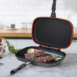 36cm Die Cast Double Grill Black Pan