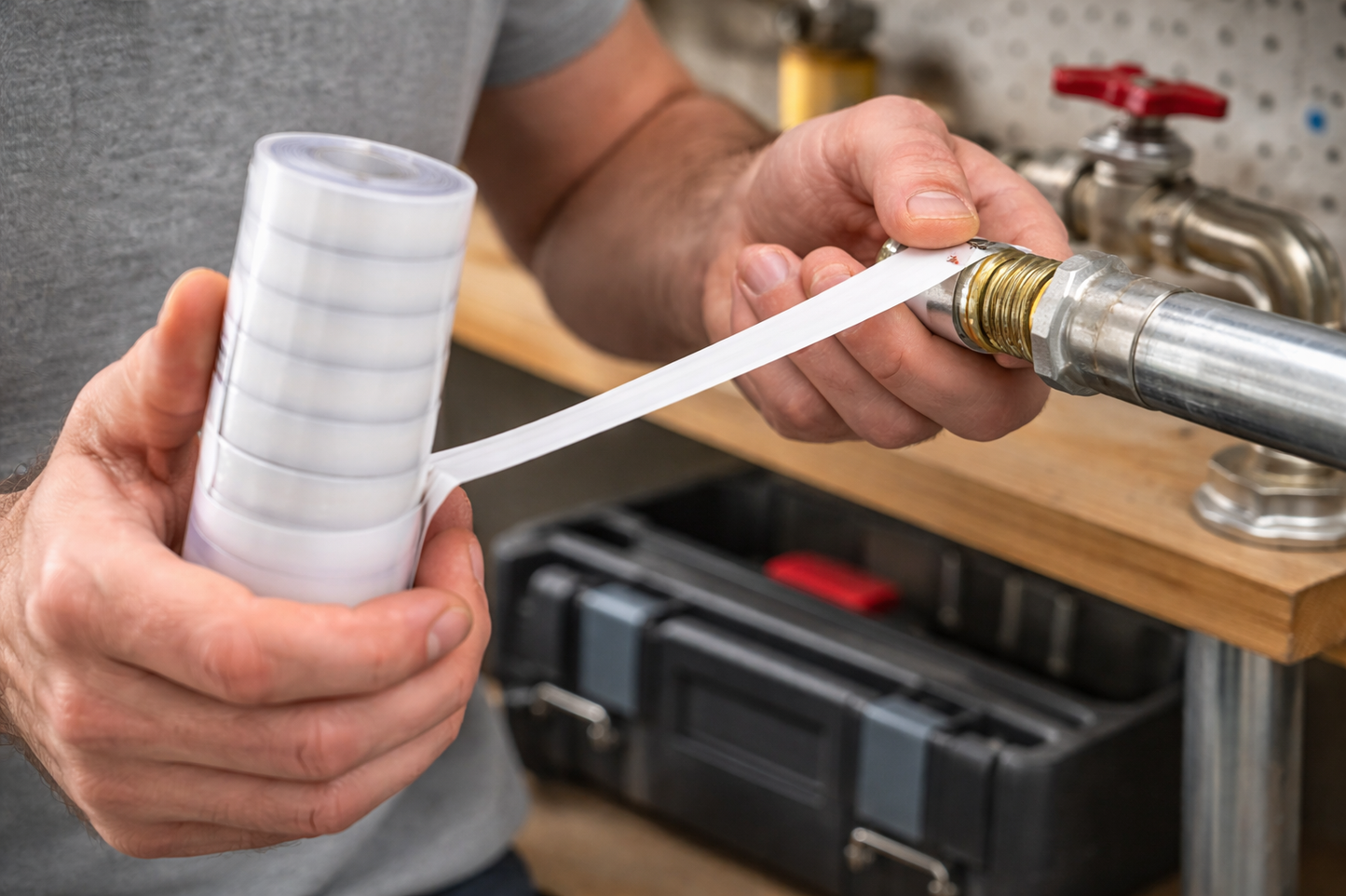 10-Pack PTFE Thread Seal Tape — 12mm x 10m Plumber's Tape for Water, Air & Gas Line Joints