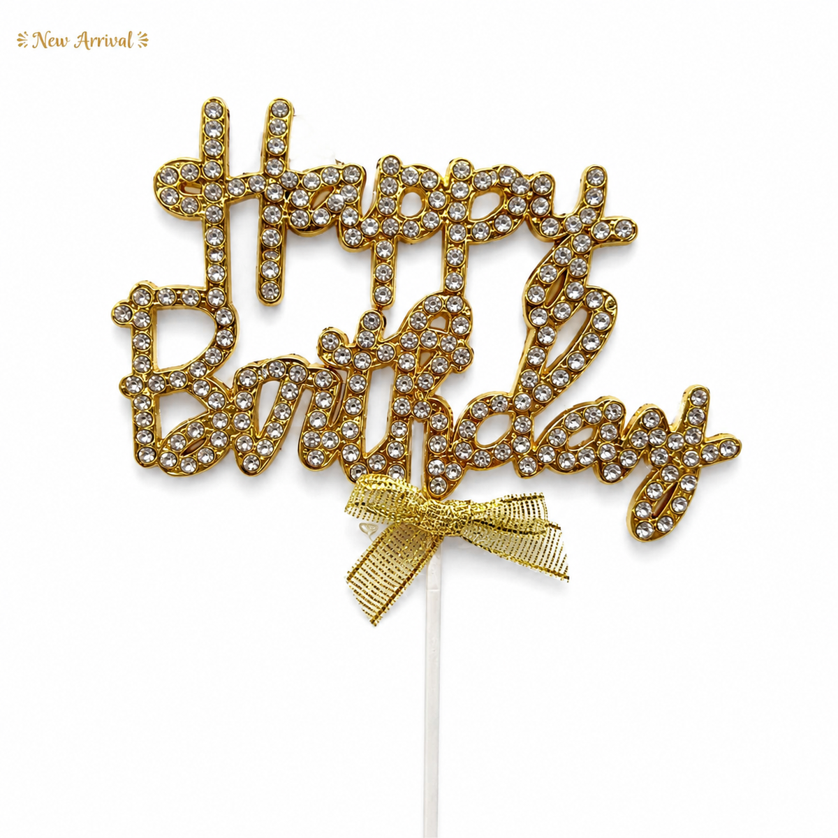 Gold Happy Birthday Cake Topper