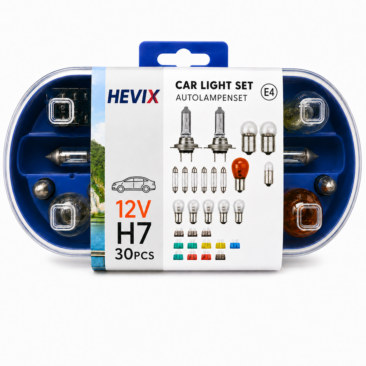 30-Piece H7 Car Bulb & Fuse Kit