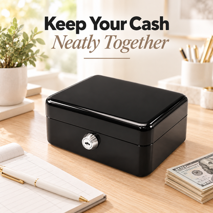 6 Inch Cash Box with Key Lock Red, Blue, Black