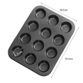 12-Cup Non-Stick Muffin & Cupcake Baking Tray (35cm x 26cm)