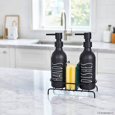 2 Pcs Colorful Soap Dish Set with Metal Stand, Compact Bathroom & Kitchen Organizer for Dry and Clean Soap Storage