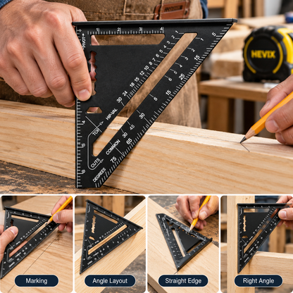 7" Roofer's Square – Rafter Angle Measuring Tool