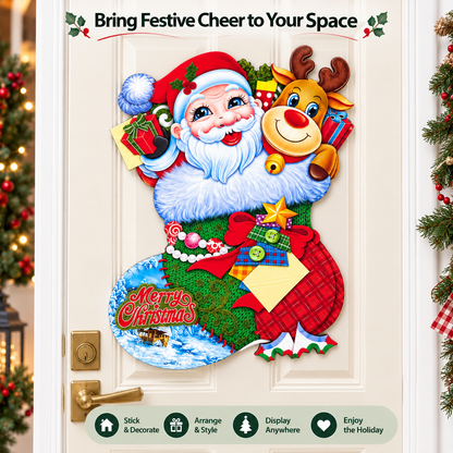 Santa & Reindeer Christmas Sticker