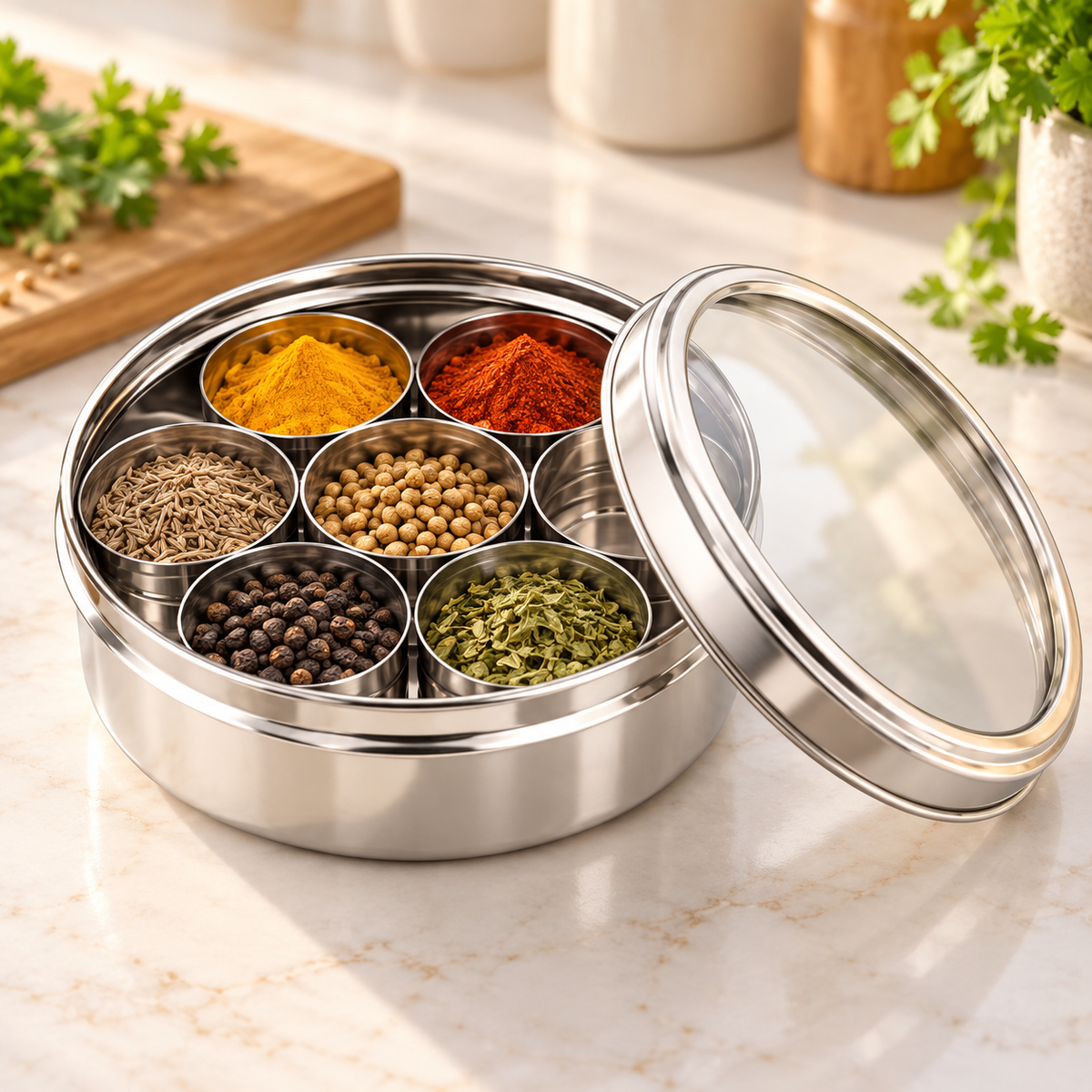 9-Piece Stainless Steel Spice Canister Set