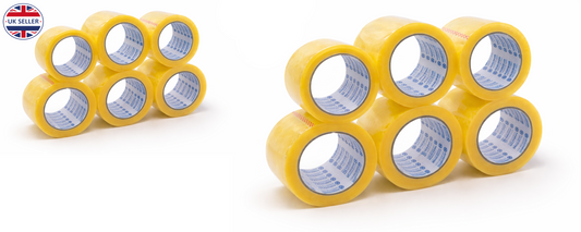 Clear Packing Tape 6 Roll Pack – 48mm x 132m Strong Adhesive Tape for Moving House Boxes & Parcel Sealing