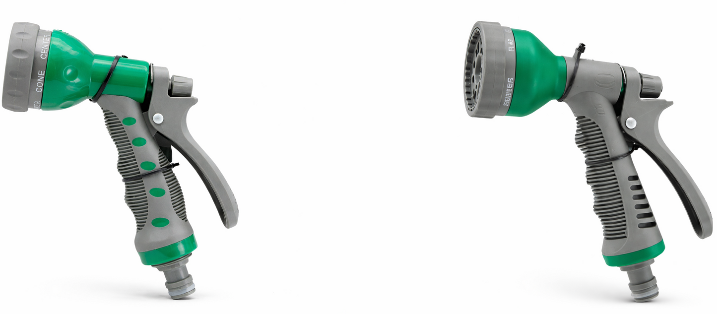 Multi-Pattern Garden Hose Spray Gun | Trigger Lock | Anti-Slip Grip | Quick-Connect Hose Fitting