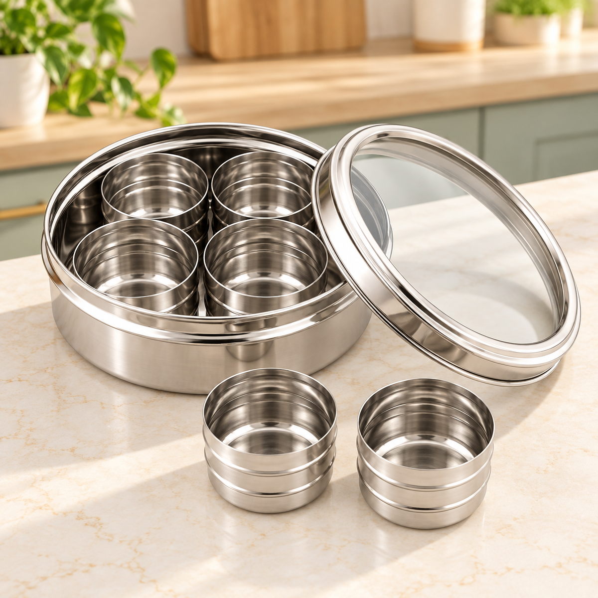 9-Piece Stainless Steel Spice Canister Set