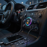 Car Charger with Music Play & Hands-Free Calls  Dual USB + FM Transmitter  Fast 3A Output