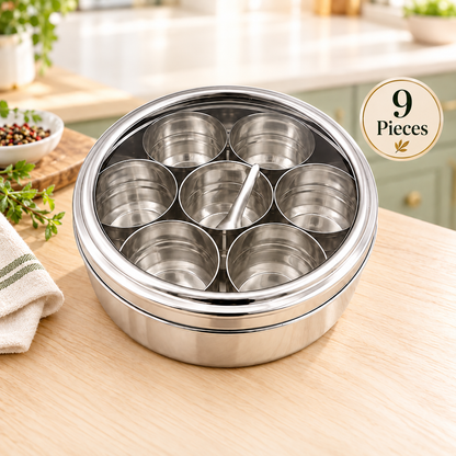 9-Piece Stainless Steel Spice Canister Set