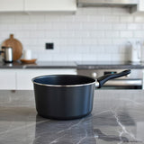 20cm Milk Pan with Glass Lid and Black Handle