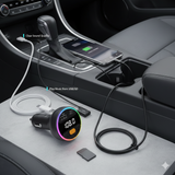 Car Charger with Music Play & Hands-Free Calls  Dual USB + FM Transmitter  Fast 3A Output
