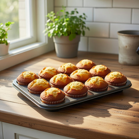 12-Cup Non-Stick Muffin & Cupcake Baking Tray (35cm x 26cm)