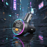 Car Charger with Music Play & Hands-Free Calls  Dual USB + FM Transmitter  Fast 3A Output