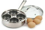 7pc 18cm Stainless Steel Egg Poacher with Non Stick Inserts