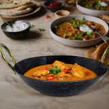 8 Inch Round Bottom Iron Kadahi with Two Handles