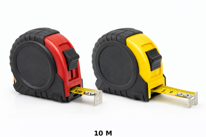 Tape Measure with Auto-Lock and Rubber Grip – Metric and Imperial Blade – 3m 5m 7.5m 10m – Yellow or Red