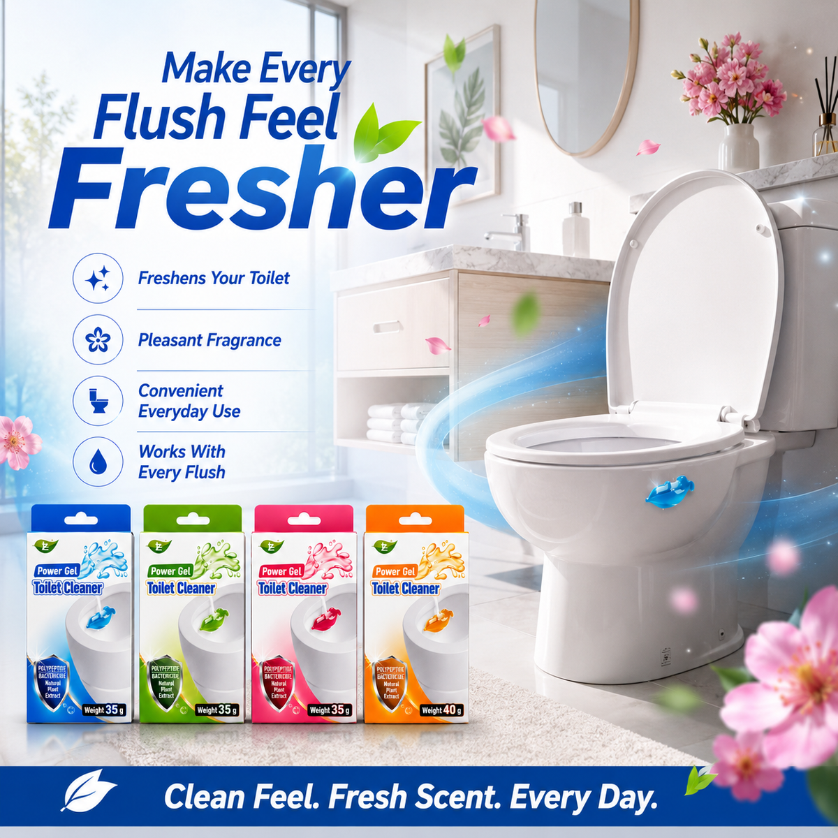Power Gel Toilet Cleaner – Fresh Fragrance Toilet Bowl Gel