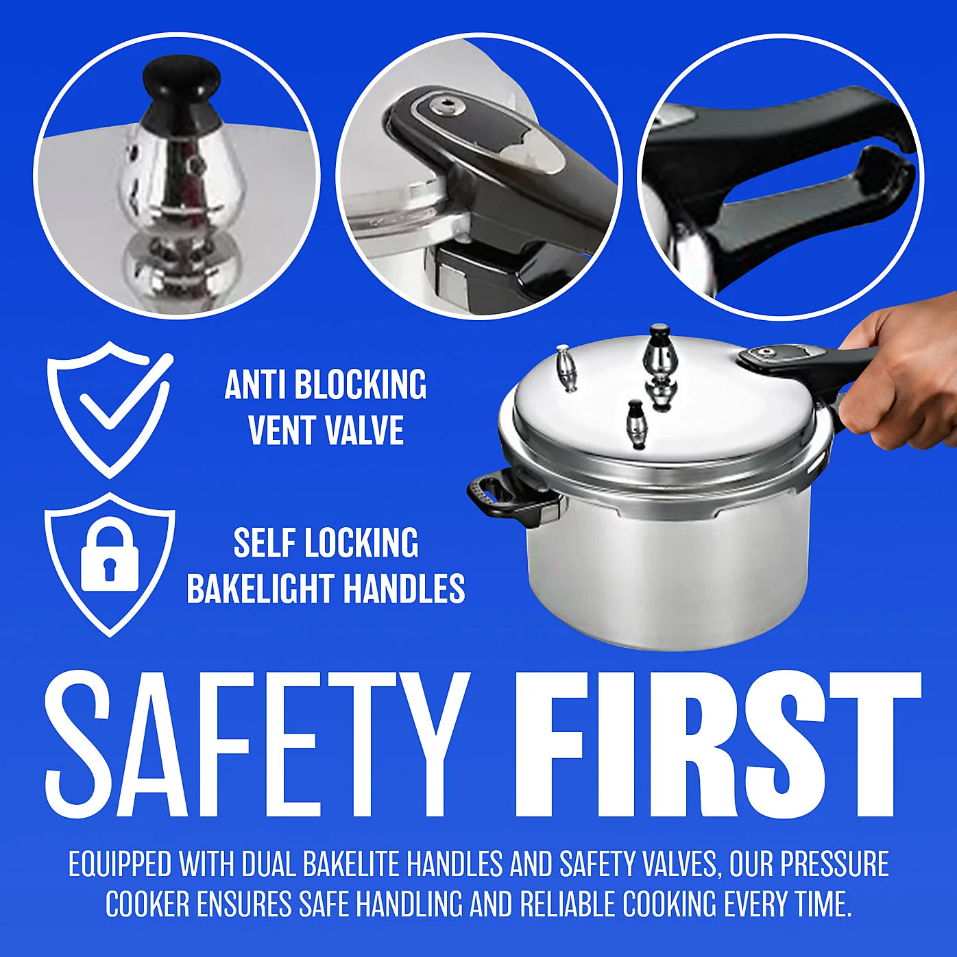 11L Aluminium Pressure Cooker with Induction Base