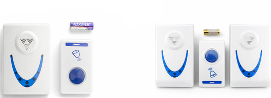 Wireless Doorbell Set with 2 Receivers & Push Button – Battery Operated Door Bell Kit for Home & Office Use