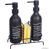 2 Pcs Colorful Soap Dish Set with Metal Stand, Compact Bathroom & Kitchen Organizer for Dry and Clean Soap Storage