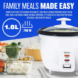 1.8L 700W Rice Cooker White Compact Cooker for Perfect Rice